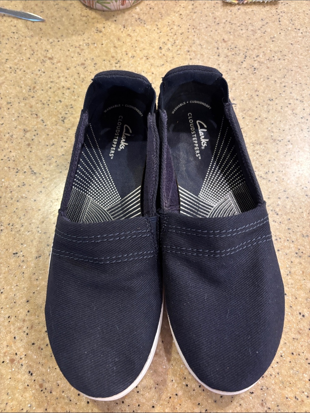 Clarks Navy Blue Slip-On Canvas Loafers